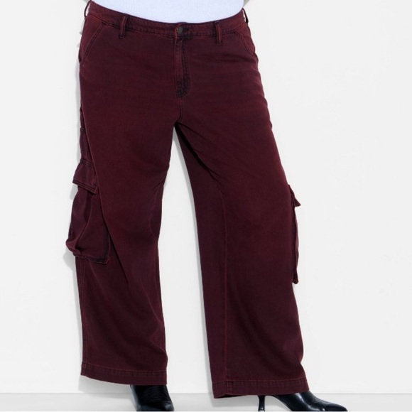 Wild Fable Women's Burgundy Cargo Wide Leg Pants - Picture 8 of 8